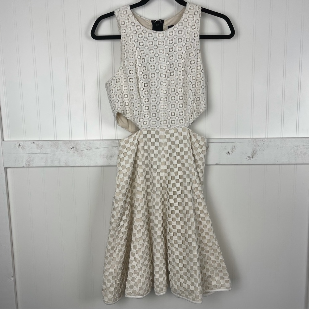 TIBI Sonoran Eyelet Ivory Cutout Cotton Dress - Picture 2 of 7